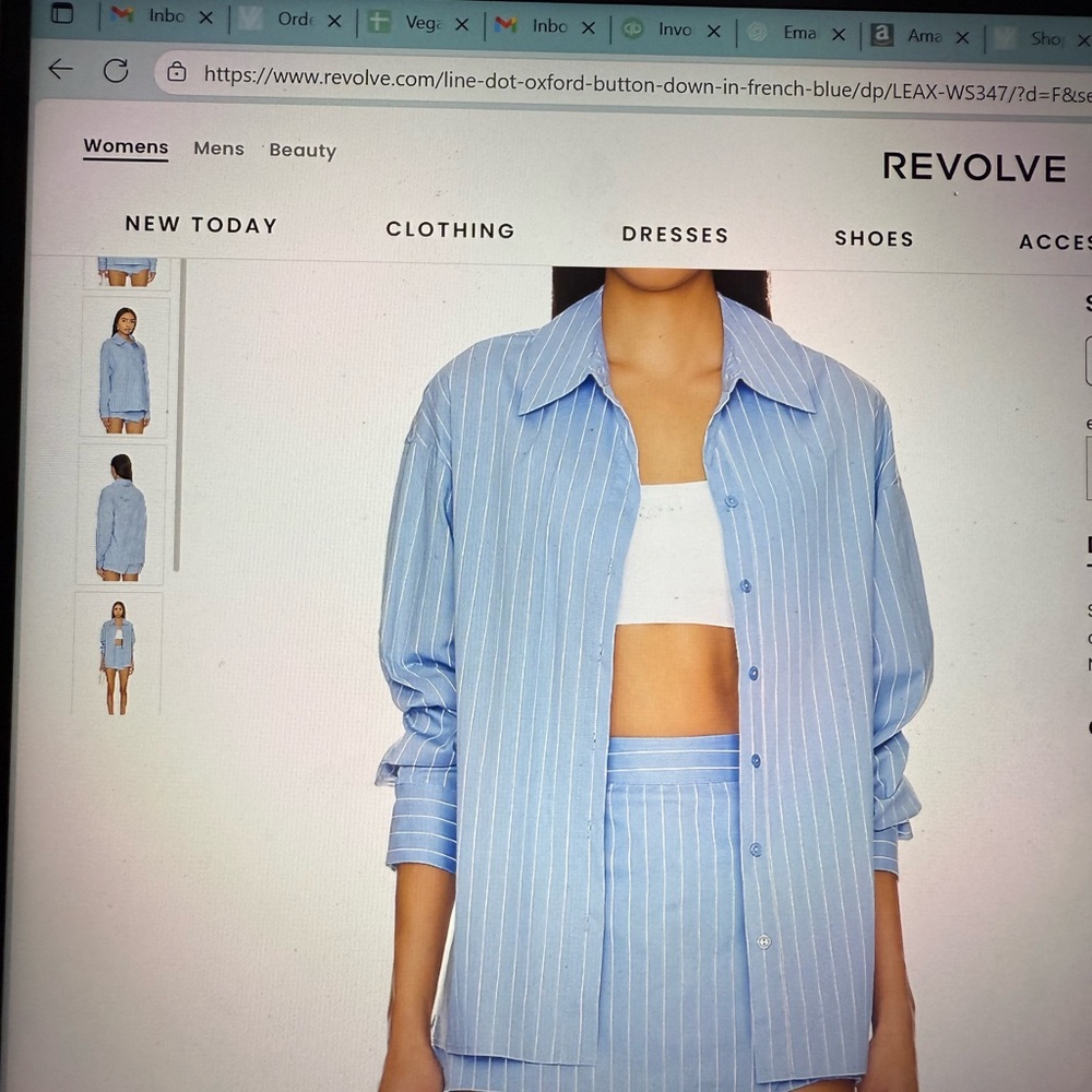 Line & Dot Blue Striped Button Down Shirt SOLD OUT